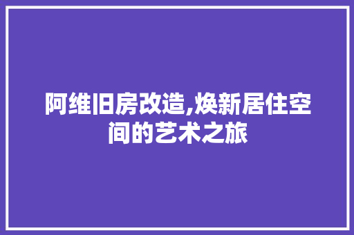 阿维旧房改造,焕新居住空间的艺术之旅