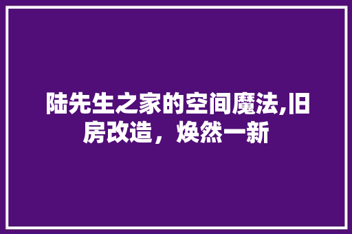 陆先生之家的空间魔法,旧房改造，焕然一新