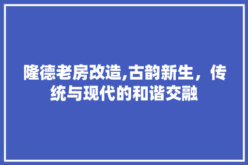 隆德老房改造,古韵新生，传统与现代的和谐交融