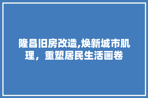 隆昌旧房改造,焕新城市肌理，重塑居民生活画卷
