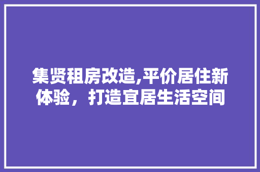 集贤租房改造,平价居住新体验，打造宜居生活空间