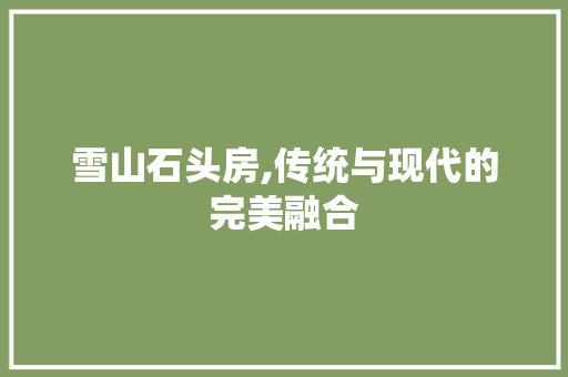 雪山石头房,传统与现代的完美融合