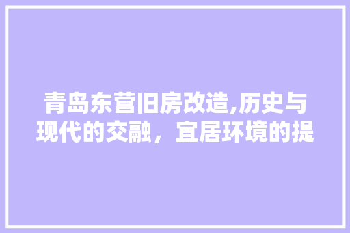 青岛东营旧房改造,历史与现代的交融，宜居环境的提升 户内维修