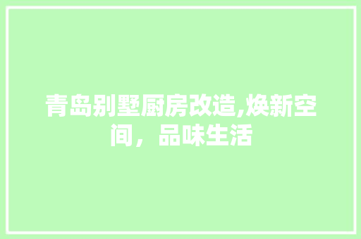 青岛别墅厨房改造,焕新空间，品味生活