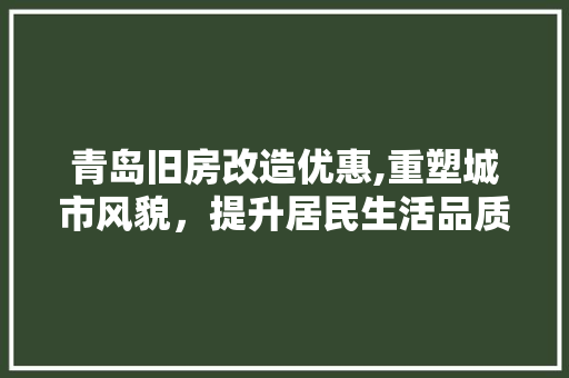 青岛旧房改造优惠,重塑城市风貌，提升居民生活品质