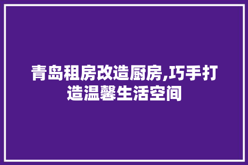 青岛租房改造厨房,巧手打造温馨生活空间