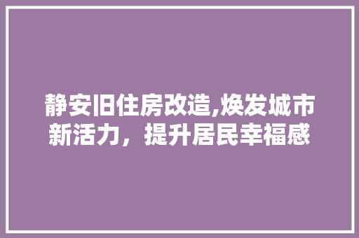 静安旧住房改造,焕发城市新活力，提升居民幸福感