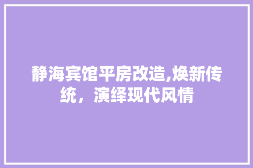 静海宾馆平房改造,焕新传统，演绎现代风情 家电维修