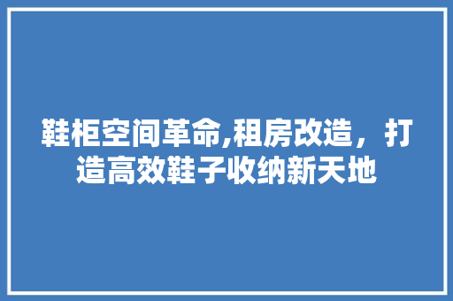 鞋柜空间革命,租房改造，打造高效鞋子收纳新天地
