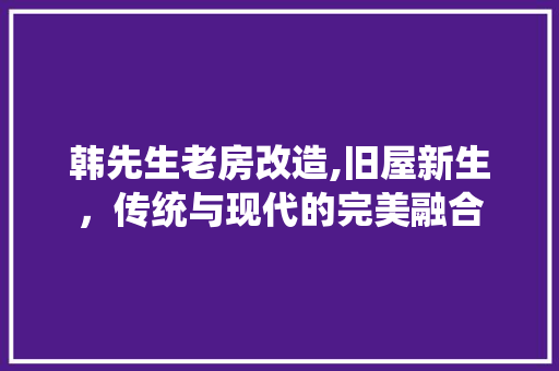 韩先生老房改造,旧屋新生，传统与现代的完美融合