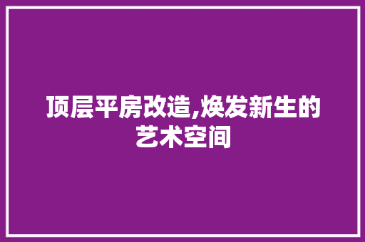 顶层平房改造,焕发新生的艺术空间