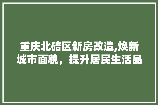 重庆北碚区新房改造,焕新城市面貌，提升居民生活品质