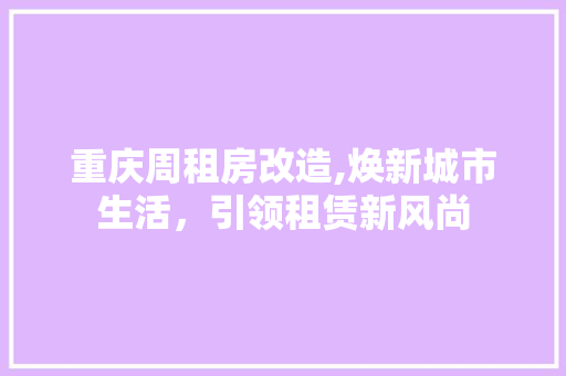 重庆周租房改造,焕新城市生活，引领租赁新风尚