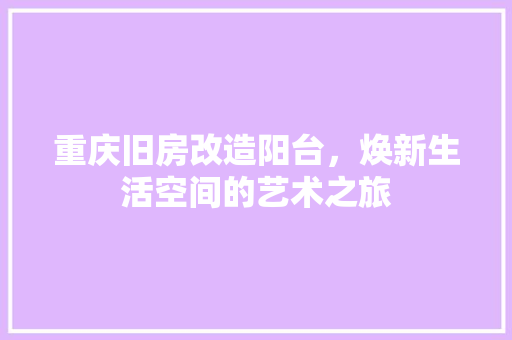 重庆旧房改造阳台，焕新生活空间的艺术之旅