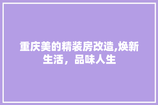 重庆美的精装房改造,焕新生活，品味人生
