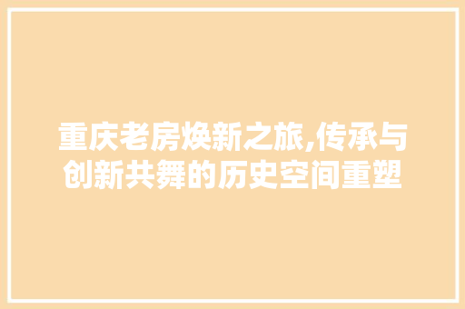 重庆老房焕新之旅,传承与创新共舞的历史空间重塑