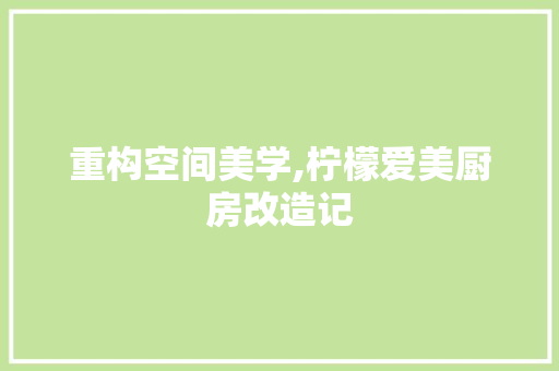重构空间美学,柠檬爱美厨房改造记