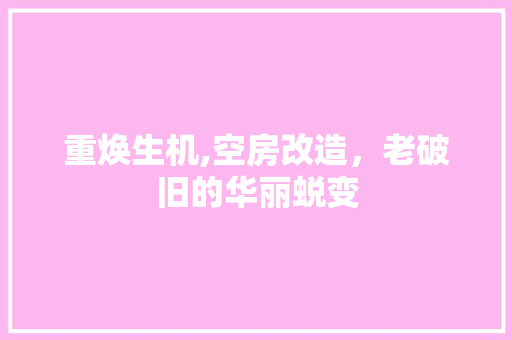 重焕生机,空房改造，老破旧的华丽蜕变