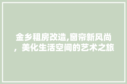 金乡租房改造,窗帘新风尚，美化生活空间的艺术之旅