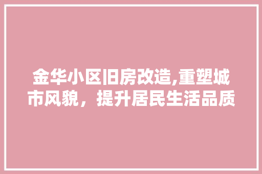 金华小区旧房改造,重塑城市风貌，提升居民生活品质
