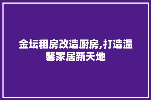 金坛租房改造厨房,打造温馨家居新天地