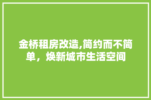 金桥租房改造,简约而不简单，焕新城市生活空间