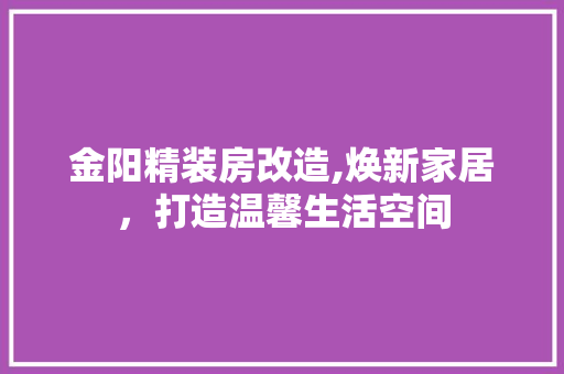 金阳精装房改造,焕新家居，打造温馨生活空间