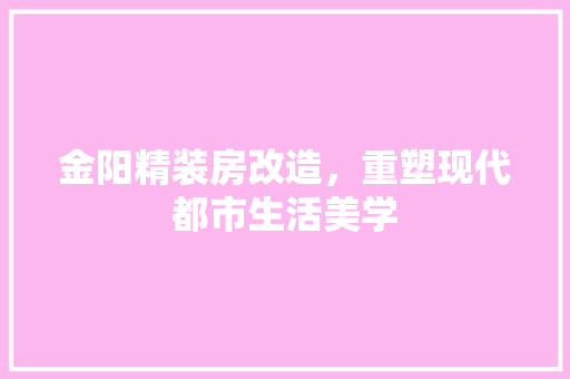 金阳精装房改造，重塑现代都市生活美学 户内维修