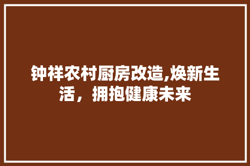 钟祥农村厨房改造,焕新生活，拥抱健康未来