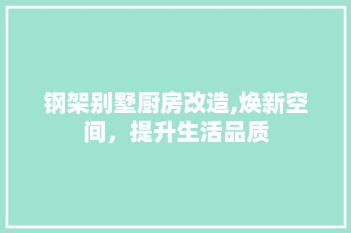 钢架别墅厨房改造,焕新空间，提升生活品质