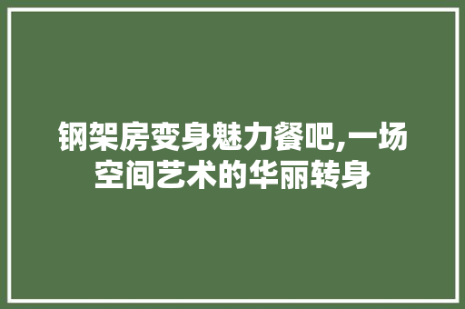 钢架房变身魅力餐吧,一场空间艺术的华丽转身