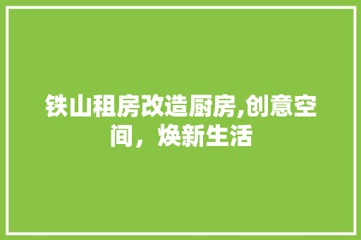 铁山租房改造厨房,创意空间，焕新生活