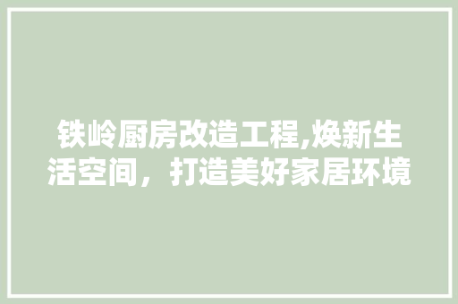 铁岭厨房改造工程,焕新生活空间，打造美好家居环境