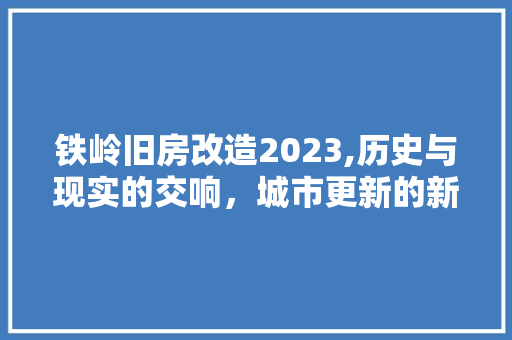 铁岭旧房改造2023,历史与现实的交响，城市更新的新篇章