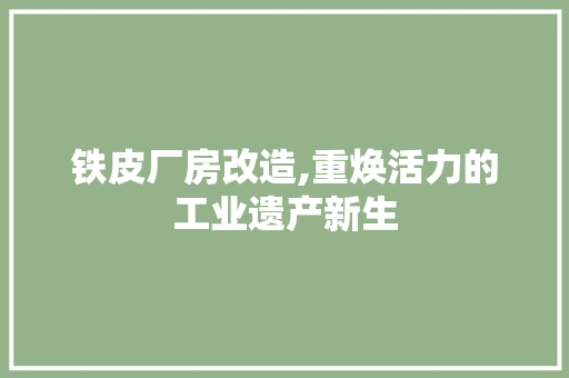 铁皮厂房改造,重焕活力的工业遗产新生