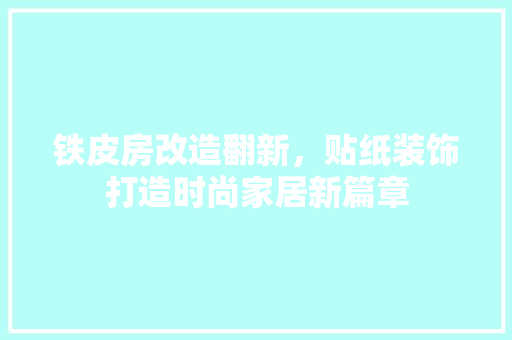 铁皮房改造翻新，贴纸装饰打造时尚家居新篇章 墙体维修