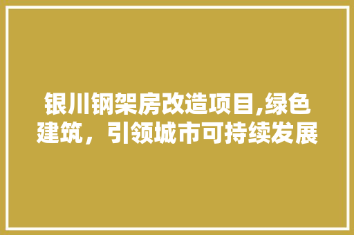 银川钢架房改造项目,绿色建筑，引领城市可持续发展新篇章