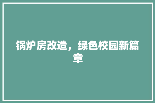 锅炉房改造，绿色校园新篇章