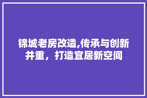 锦城老房改造,传承与创新并重，打造宜居新空间