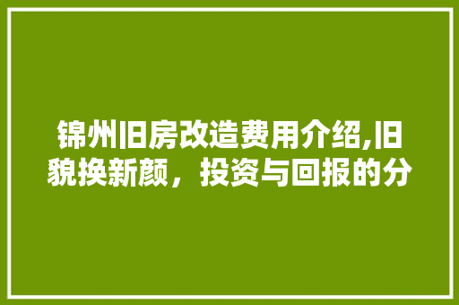 锦州旧房改造费用介绍,旧貌换新颜，投资与回报的分析之路