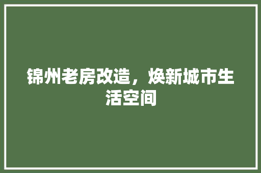 锦州老房改造，焕新城市生活空间