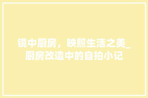 镜中厨房，映照生活之美_厨房改造中的自拍小记