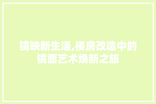 镜映新生活,楼房改造中的镜面艺术焕新之旅
