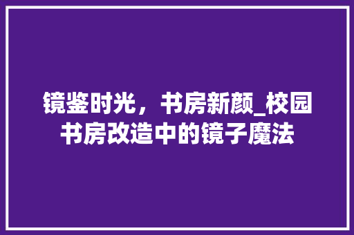 镜鉴时光，书房新颜_校园书房改造中的镜子魔法