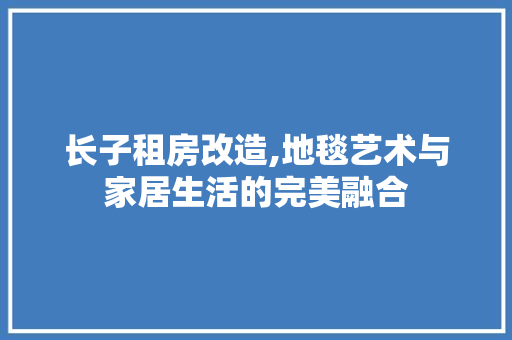 长子租房改造,地毯艺术与家居生活的完美融合