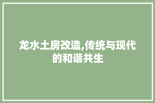 龙水土房改造,传统与现代的和谐共生
