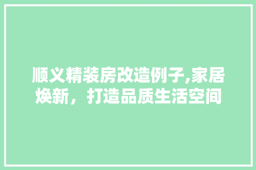 顺义精装房改造例子,家居焕新，打造品质生活空间