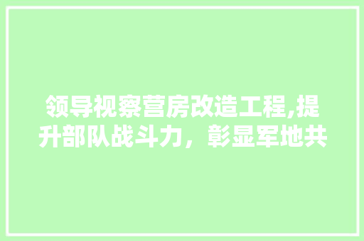 领导视察营房改造工程,提升部队战斗力，彰显军地共建新风貌