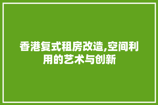 香港复式租房改造,空间利用的艺术与创新