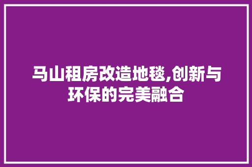 马山租房改造地毯,创新与环保的完美融合